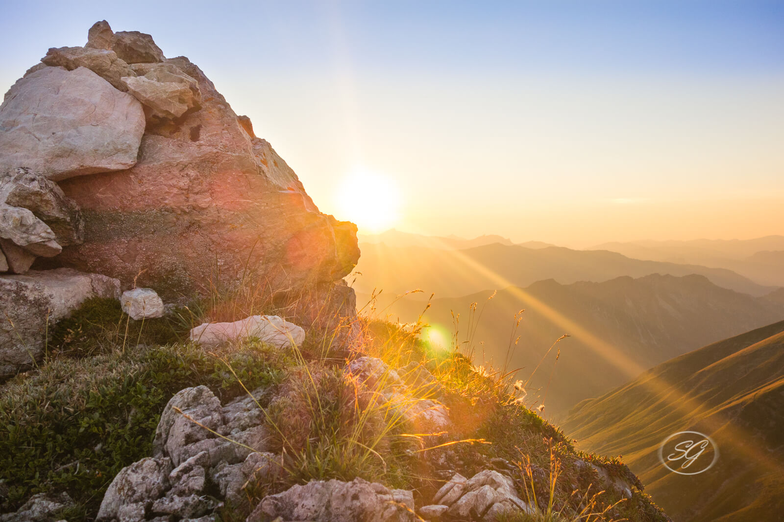 Felsen im Abendrot