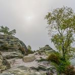 Felsen im Nebel