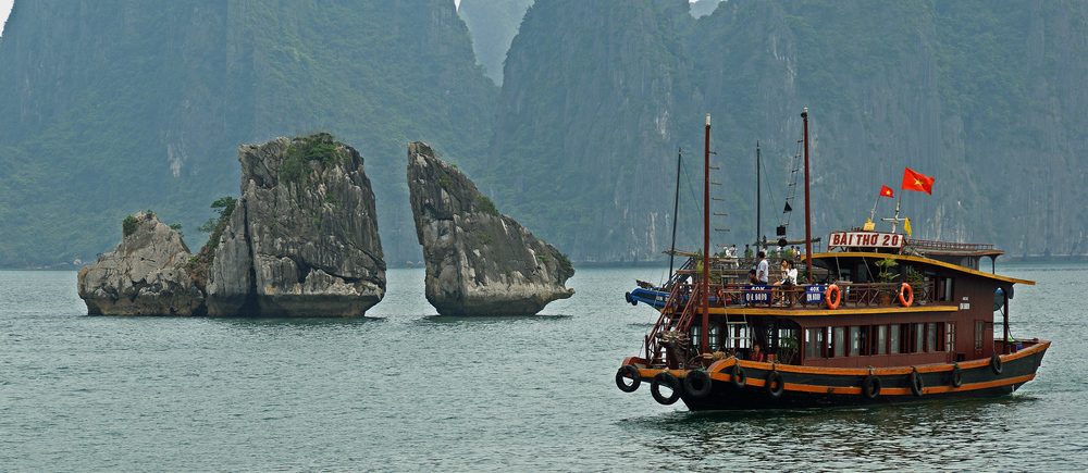 Felsen in der Halong Bucht