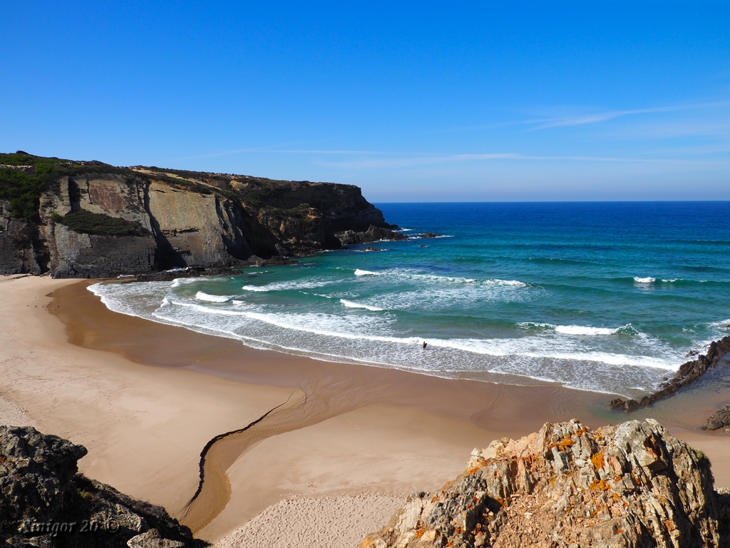 Felsen, Meer, Sand