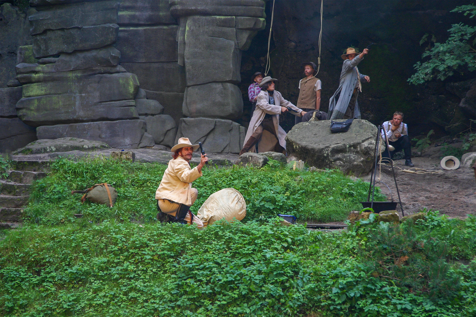Felsenbühne Rathen mit einer Szene aus "Schatz am Silbersee"  