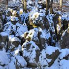 Felsenmeer bei Hemer im Schnee