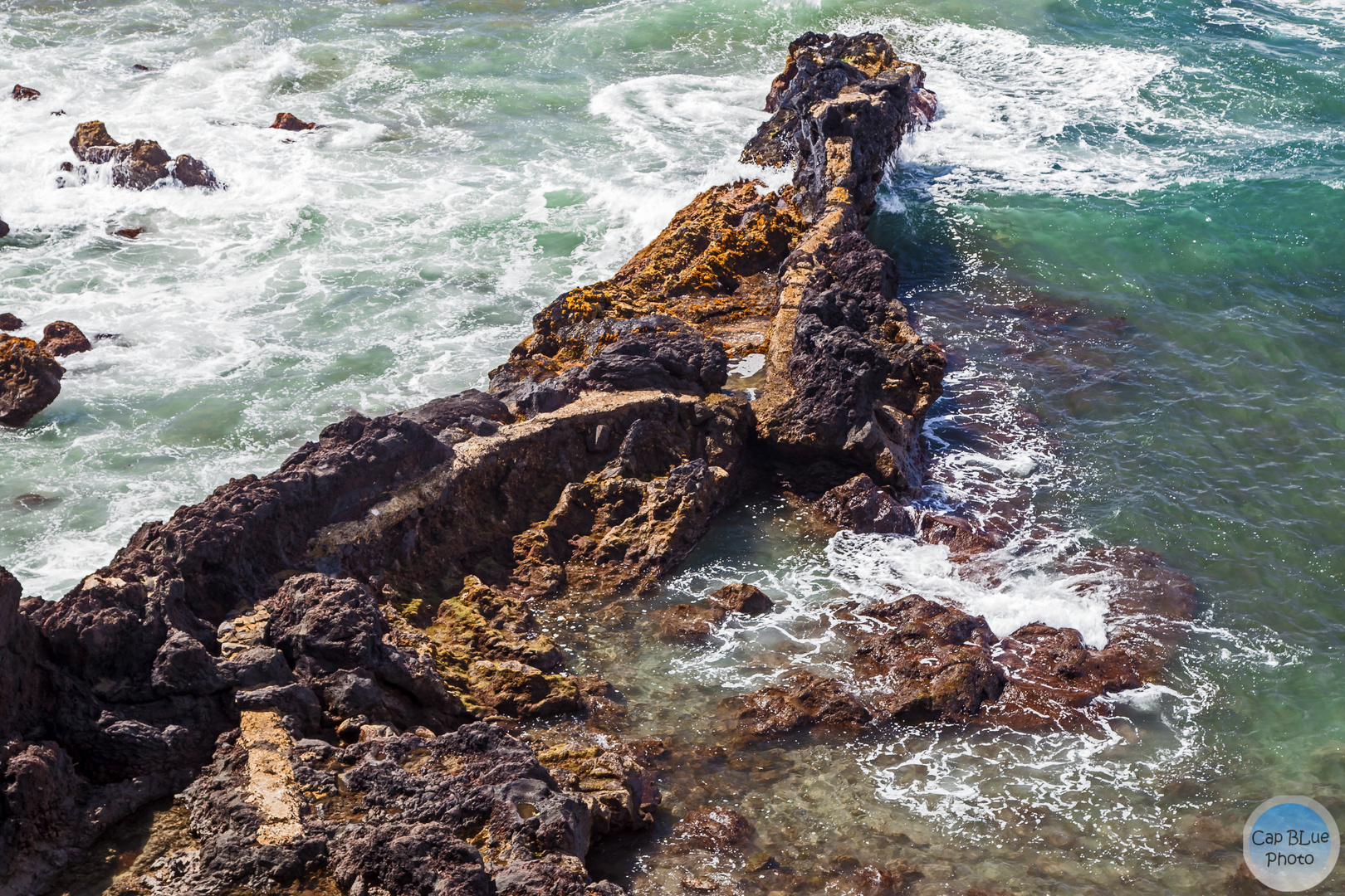 Felsformation am Strand Corpo Santo Vila Franca do Campo