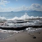 Felsplatte am Strand