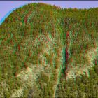 Felsspalte am Romsdalsfjord  (3D-Vorbeifahr-Cha-Cha- Anaglyphe)