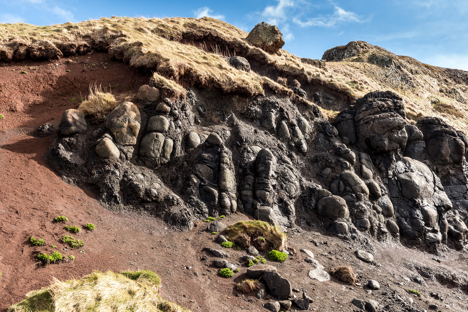 Felswand am Giant's Causeway.