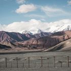 Fence to the neutral zone between Kyrgyzstan and China