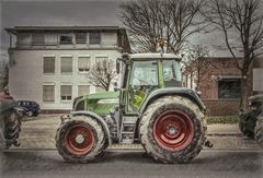 Fendt 415 Traktor  als Schraffurzeichnung