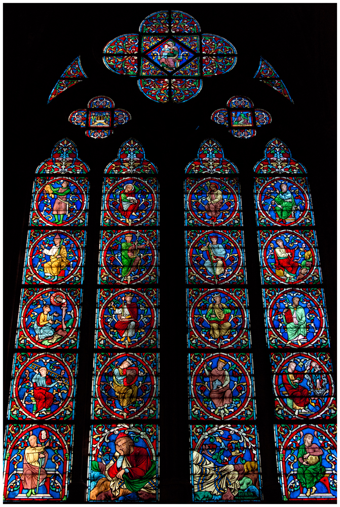 Fenster in der Kathedrale Notre Dame, Paris