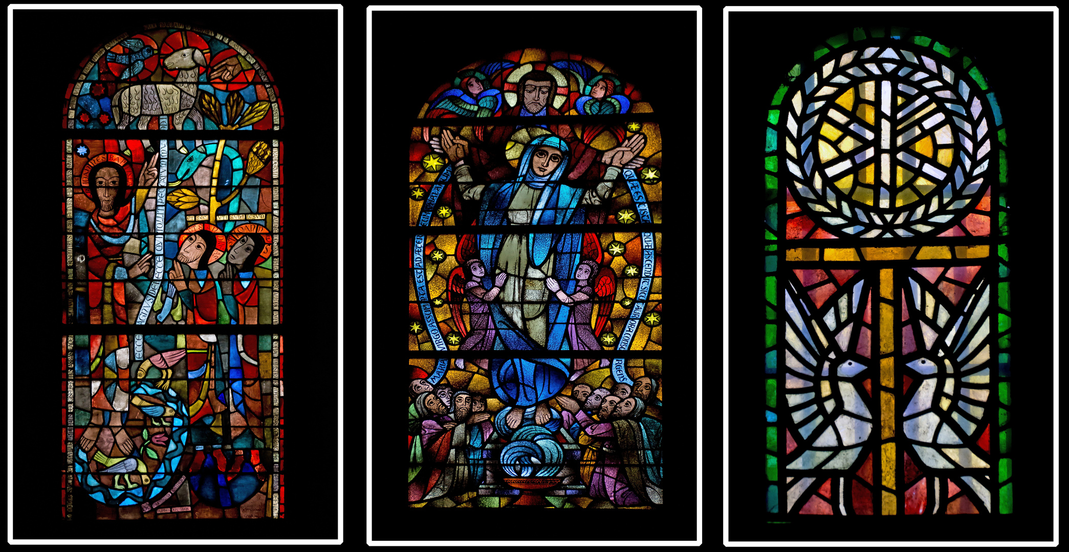 Fensterauswahl aus der Klosterkirche Maria Laach