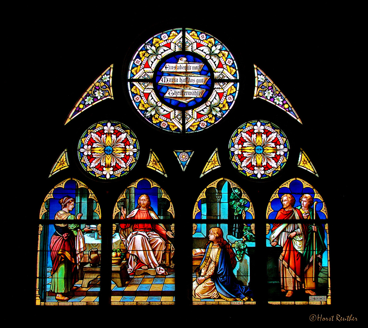 Fensterbild in der Gedächtniskirche in Speyer Foto &amp; Bild