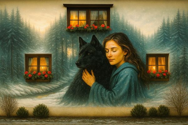 Fensterlicht im Schneewald