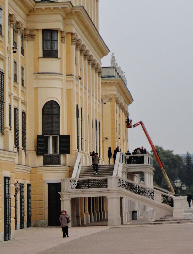 Fensterputzen am Schloss