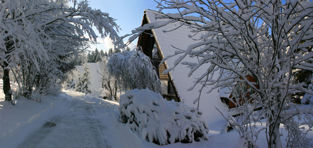 Ferienpark im Schnee