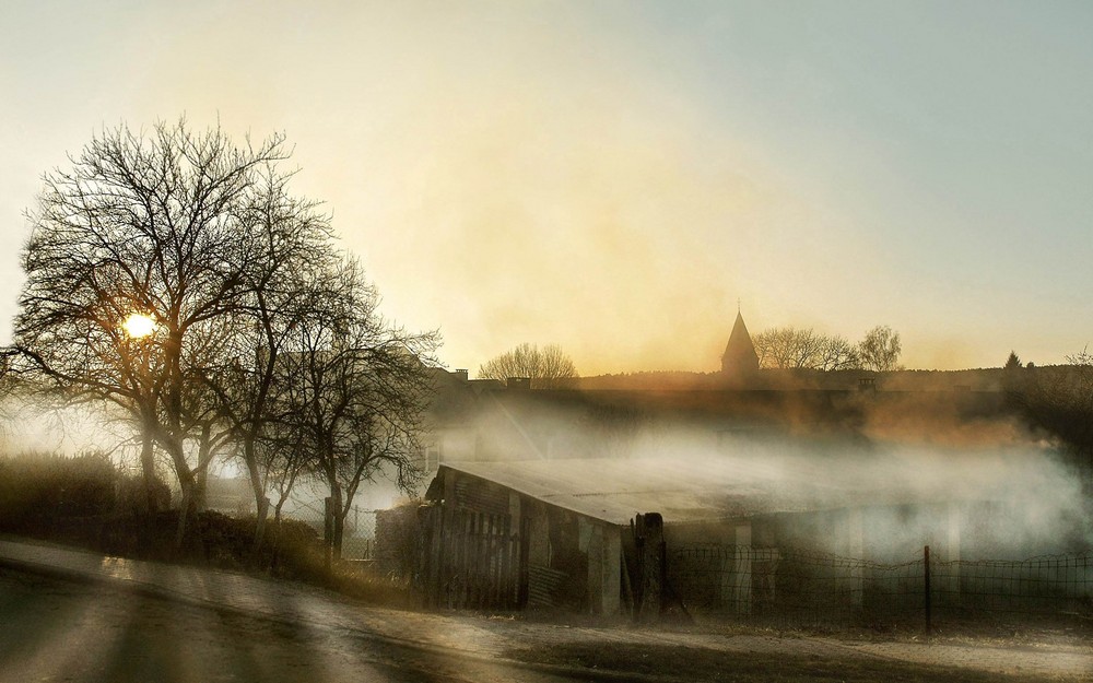 Ferme enfumée.