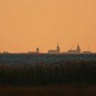 Fernblick auf Stralsund, Seehof, Insel Rügen, Deutschland