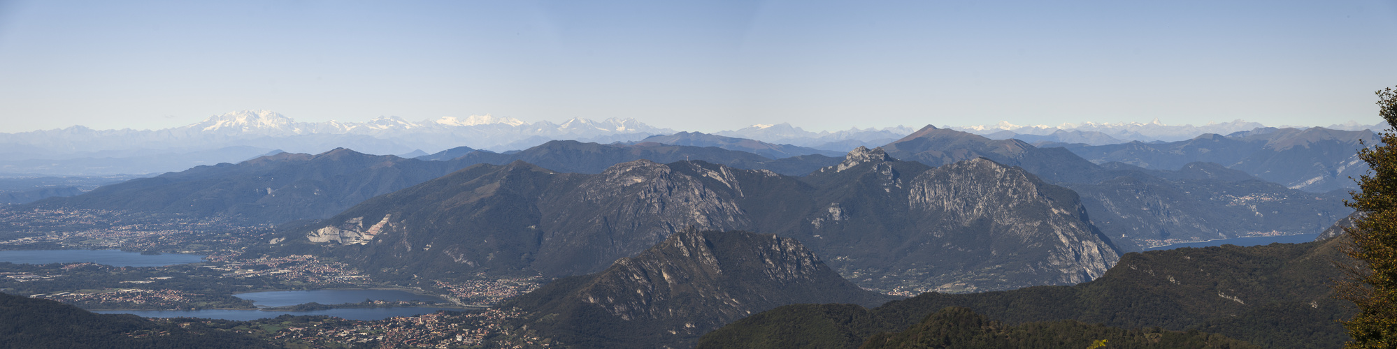 Fernblick Mont Blanc bis Matterhorn