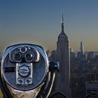 Fernblick vom Rockefeller Center ,,Top of the Rocks'' über das Empire State Building