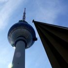 Fernsehturm Berlin mit Vorbau und Vogel