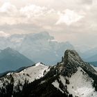 Fernsicht: Roß- und Buchstein/Zugspitze vom Wallberg aus