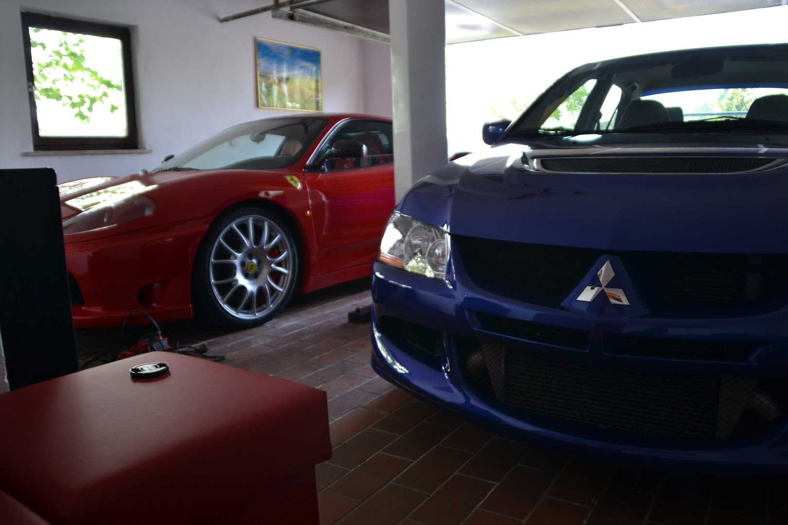 ferrari stradale & mitsubishi evo 8