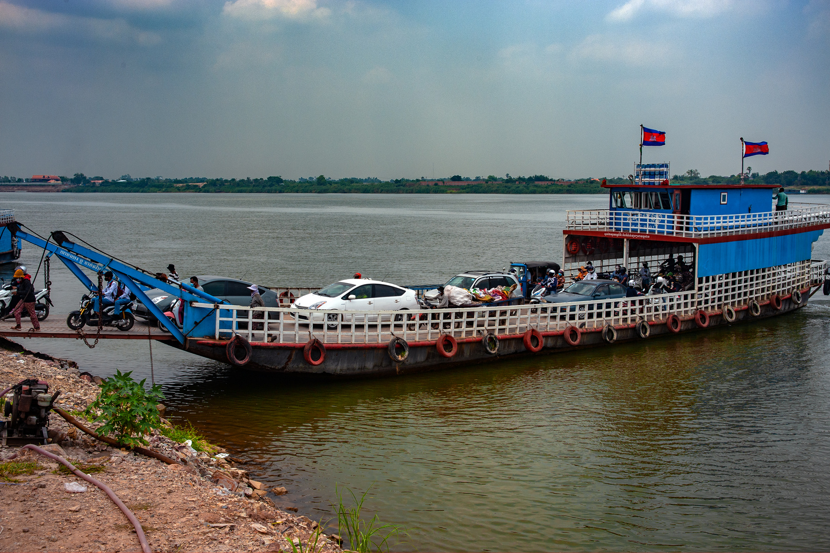 Ferry across the Mekong river