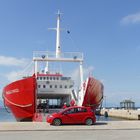 Ferry in red