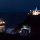 Ferry leaves harbour of Karlovasi - Samos