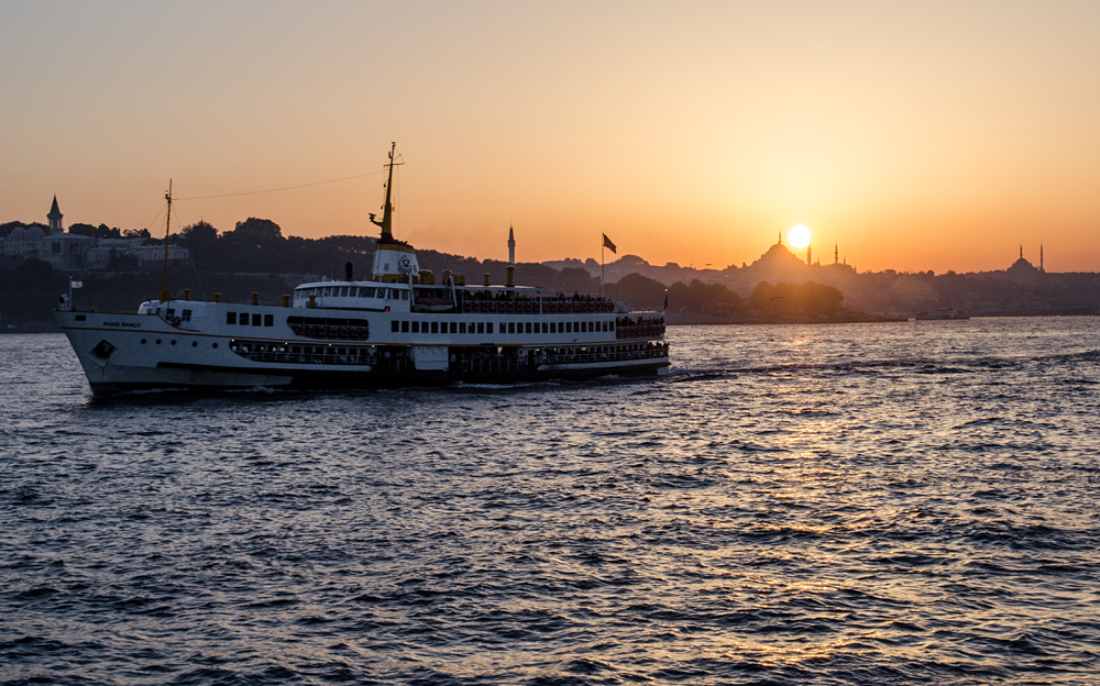Ferry Of Istanbul During Sunset