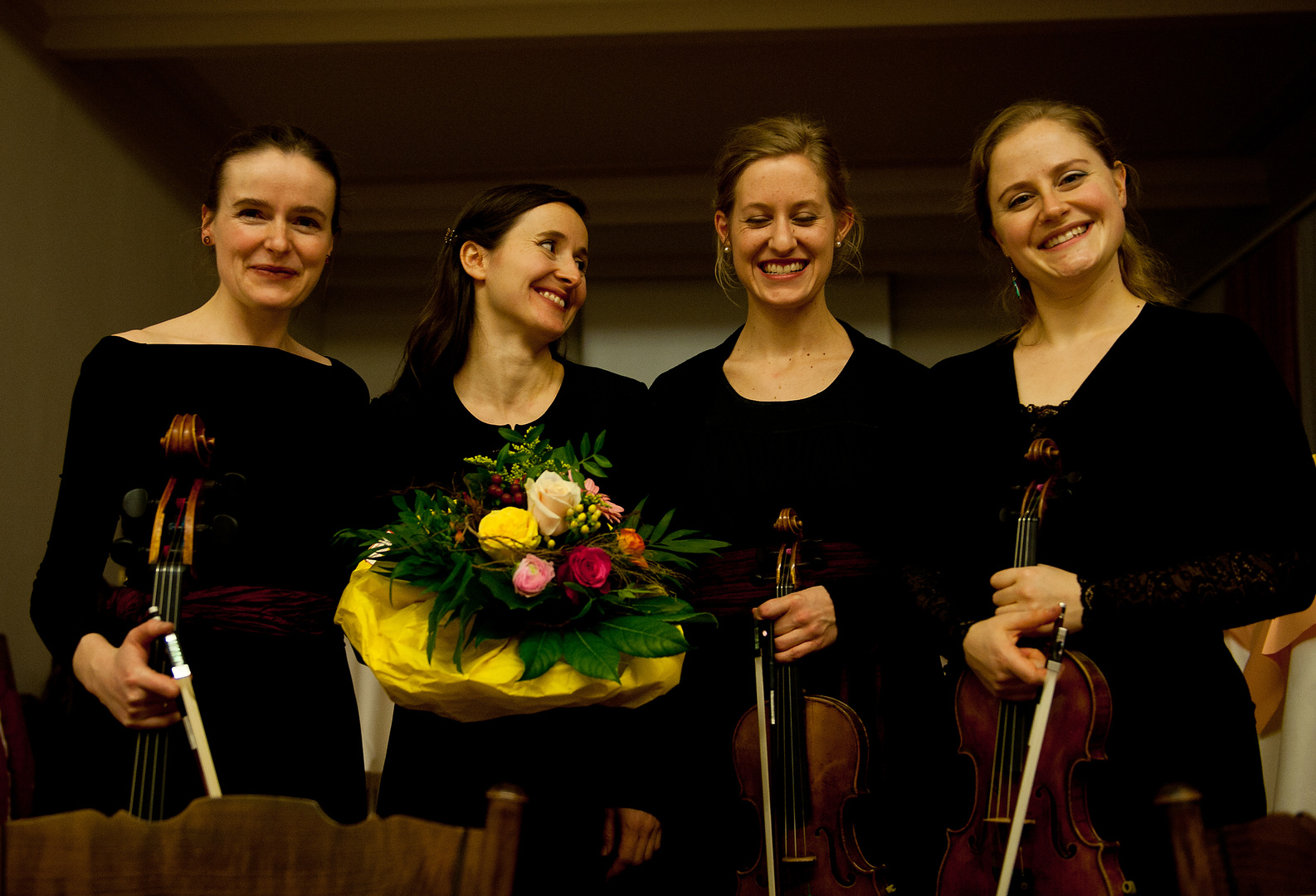 fesche Damen, die Mitglieder des  Faust Quartetts aus der Schweiz