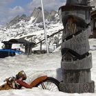 Festgefahren auf dem Passo Giau, Motorradtour Mai 2009