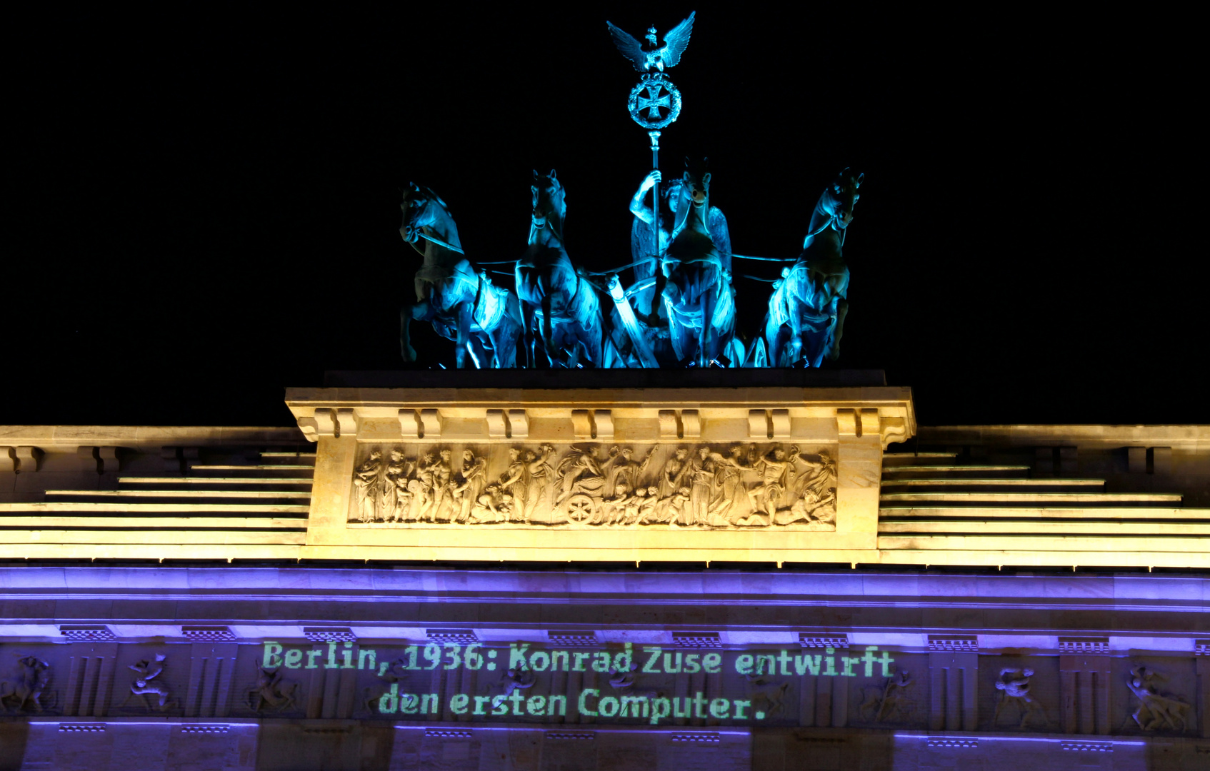 Festival of Lights 2010, die Quadriga auf dem Brandenburger Tor