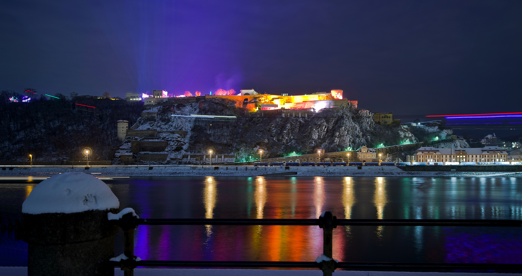 Festung Ehrenbreitstein, Lichterglanz und Schnee