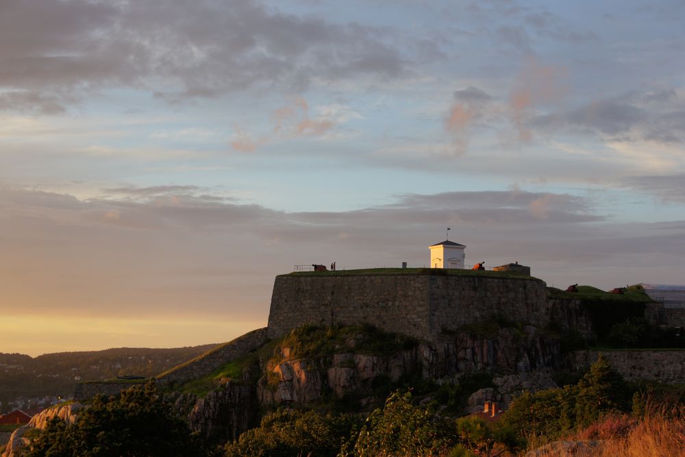 Festung im Sonnenuntergang