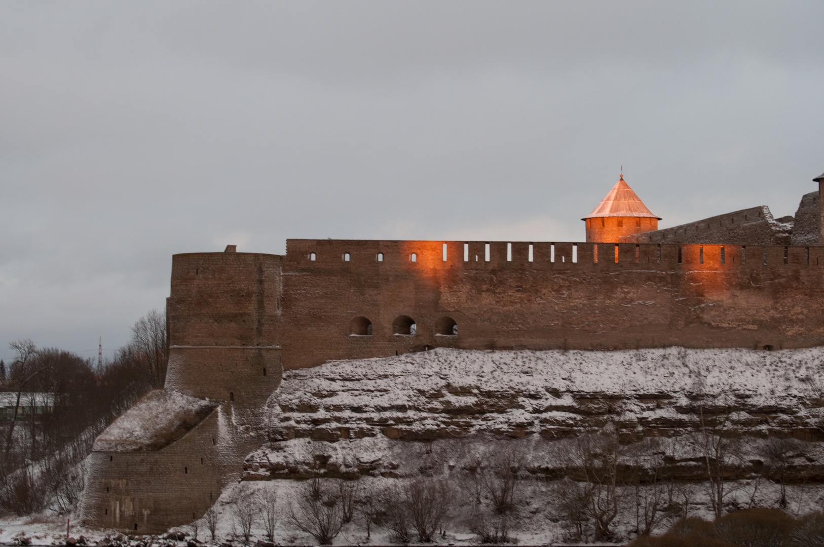 Festung Iwangorod (Russland) - Sonnenuntergang