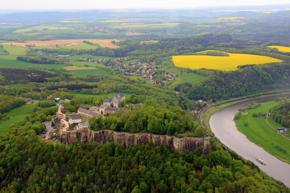 Festung Königstein aus der Vogelperspektive