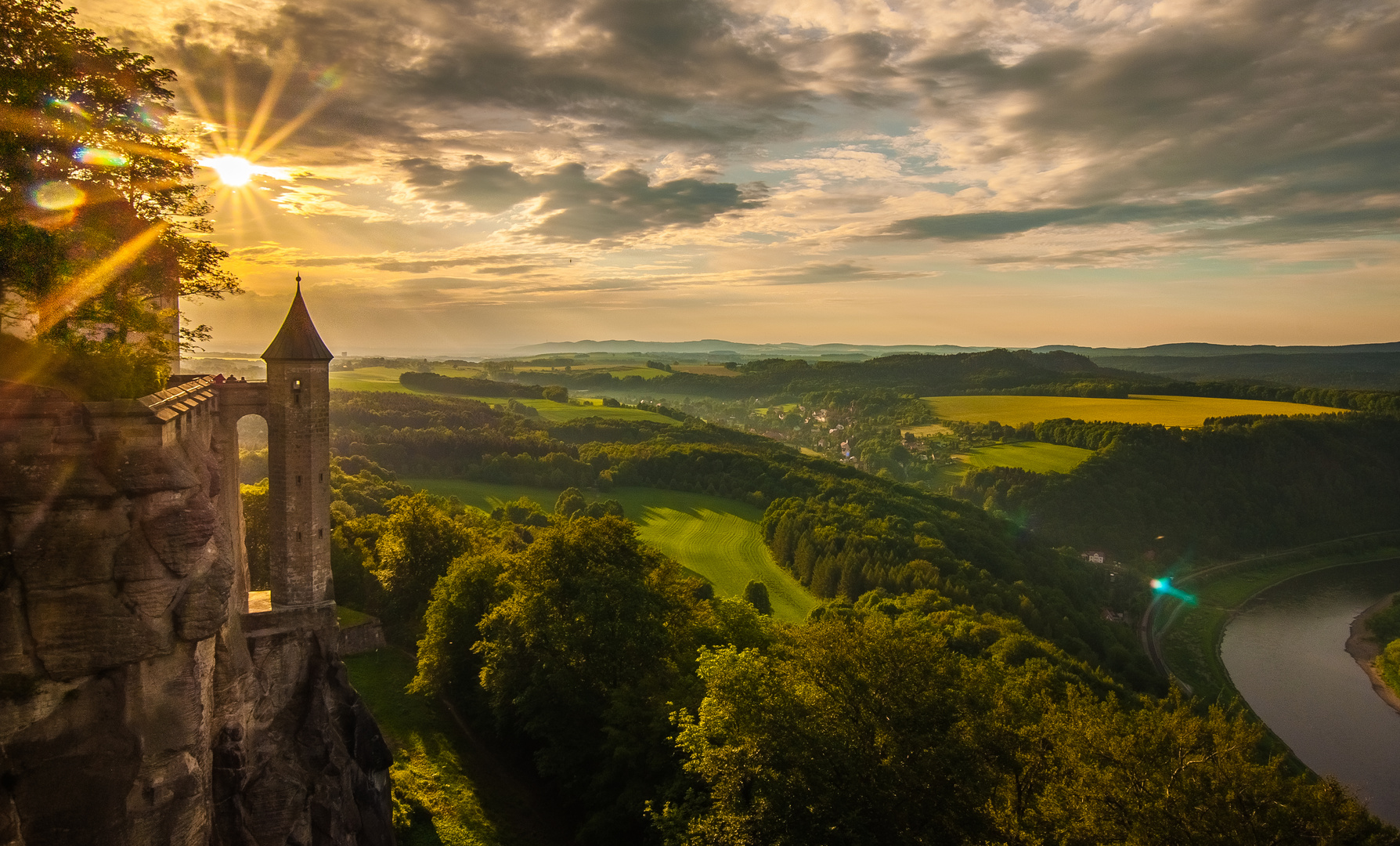 Festung Königstein in der Abendsonne