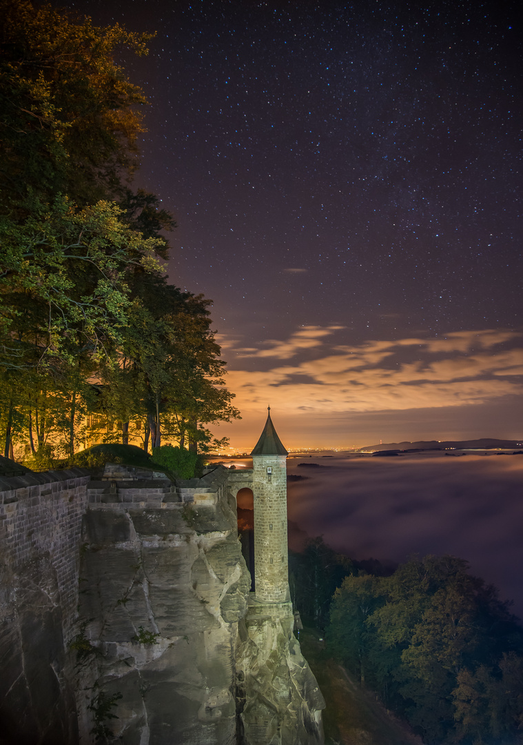 Festung Königstein unterm Sternenhimmel