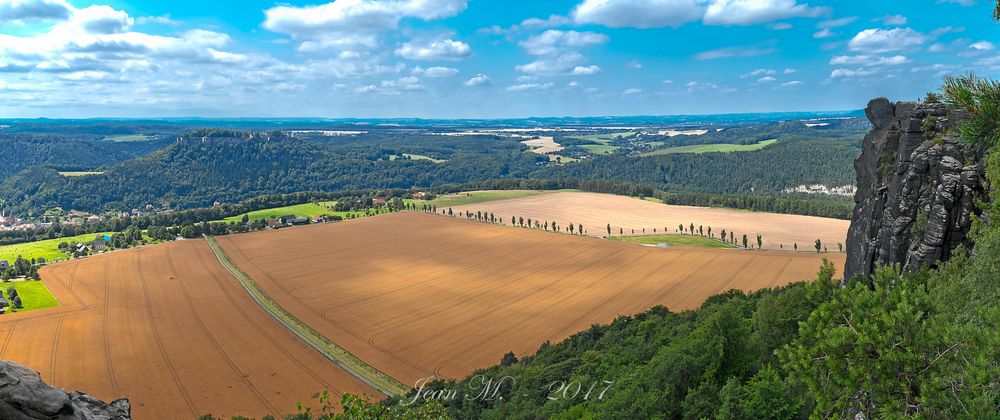 Festung Königstein vom Lilienstein gesehen