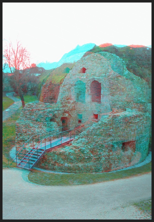 Festung Rüsselsheim (3D-Bild für Farbbrille)
