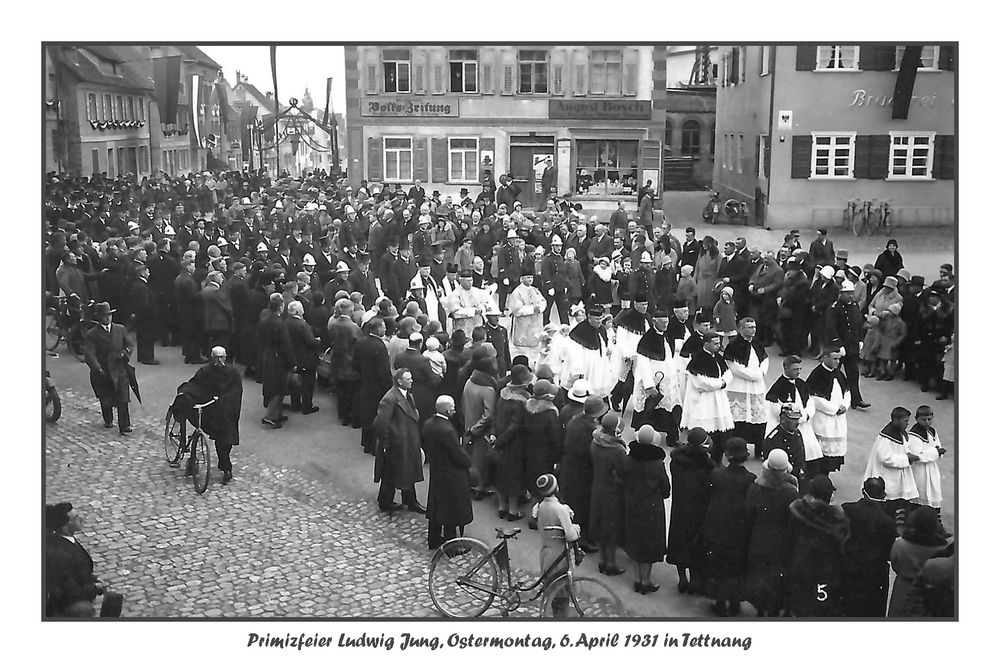 Festzug bei der Primiz Jung in Tettnang am 6. April 1931