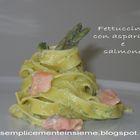 Fettuccine con asparagi e salmone