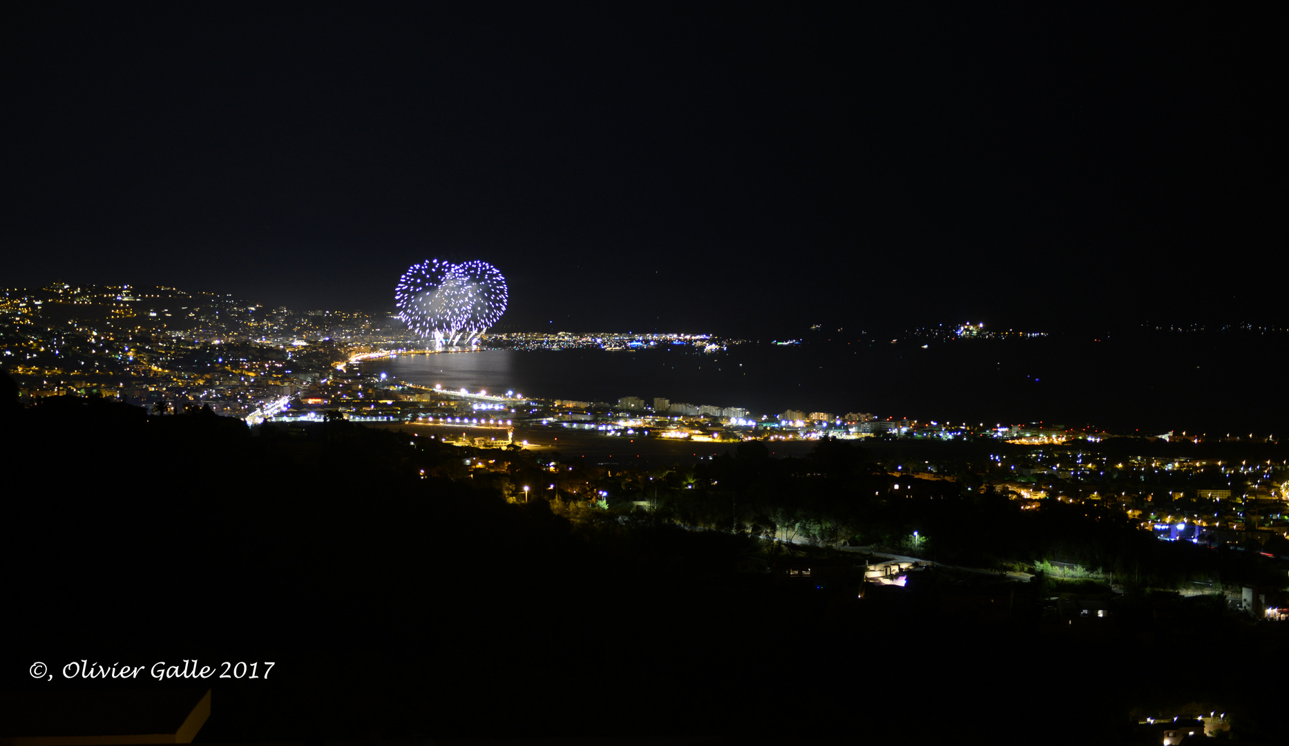 Feu d'artifice sur Cannes