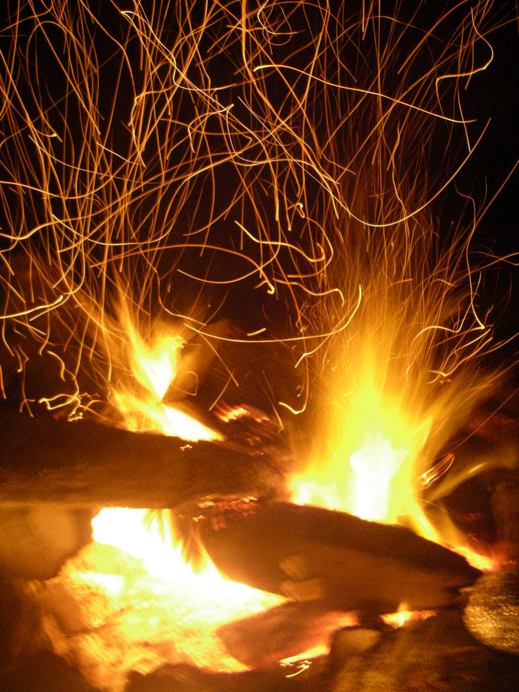 feu de camp en terre extreme