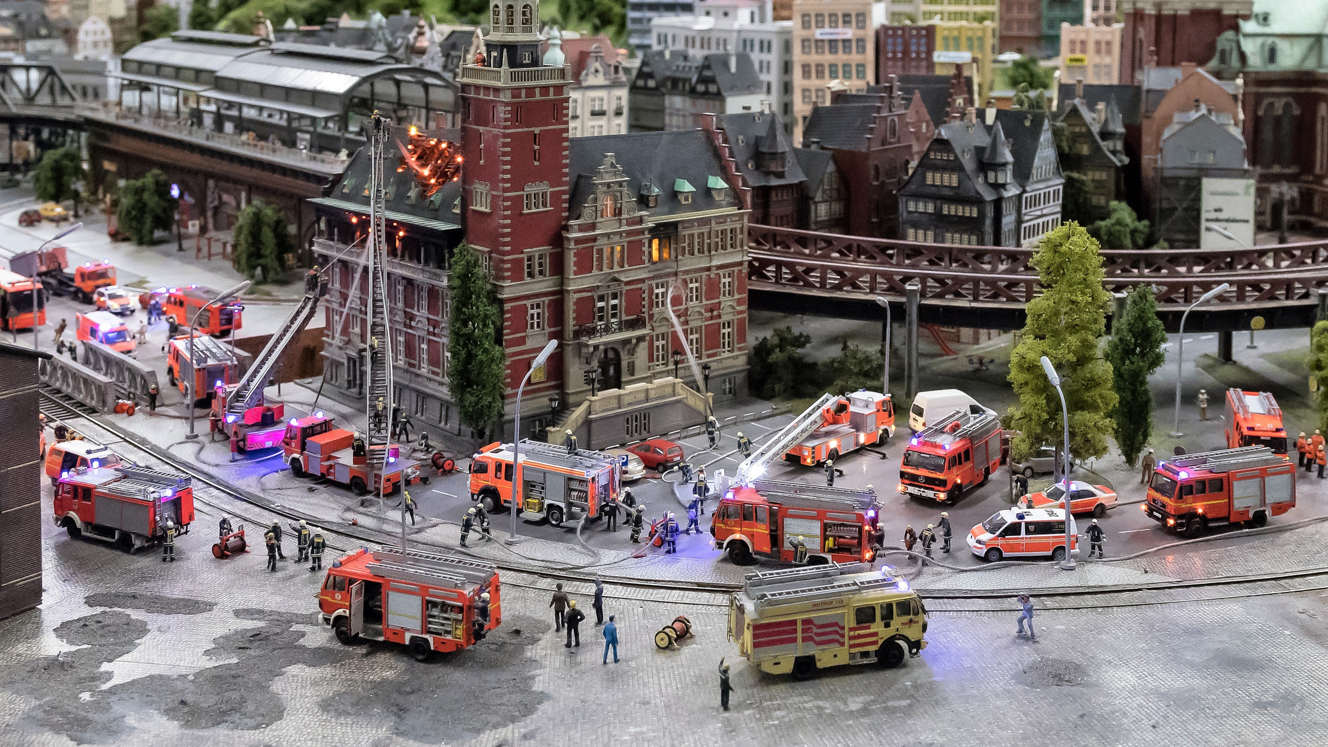 Feuer im Miniatur Wunderland Hamburg