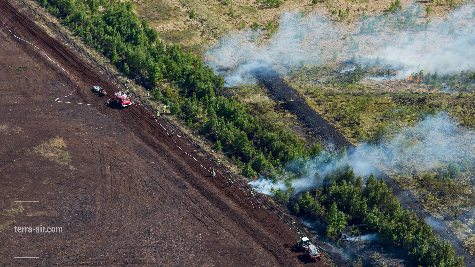 Feuer im Moor (Luftbild, aerial)