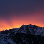 Feuer und Eis im Wallis-Grimselpaß von Belalp am Morgen