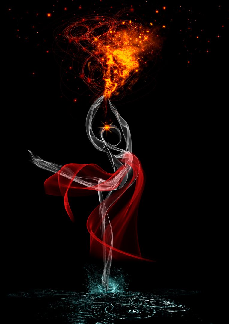 Feuer Und Wasser Foto Bild Fotomontage Fantasy Mystery Bearbeitungs Techniken Bilder Auf Fotocommunity