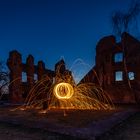 Feuerball in der Burgruine Haibach