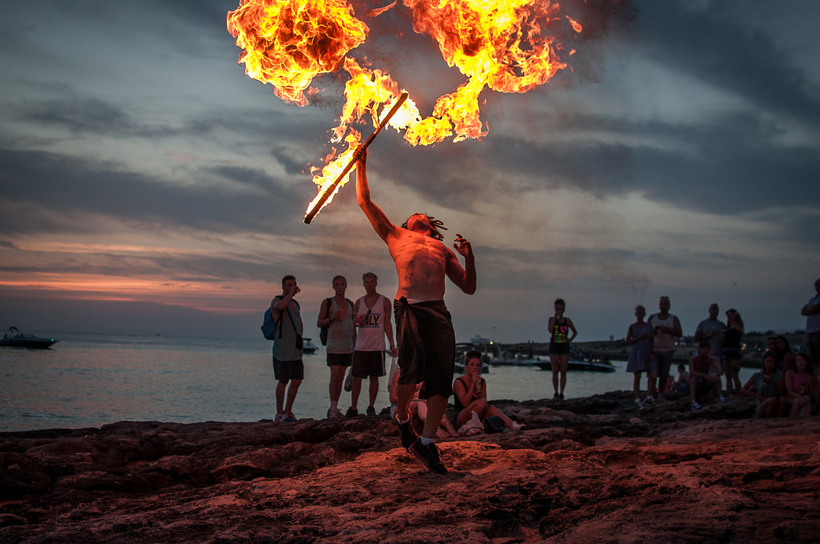 Feuerkünstler auf Ibiza